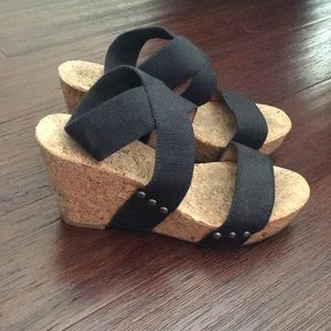 Lucky Brand cork wedge sandals